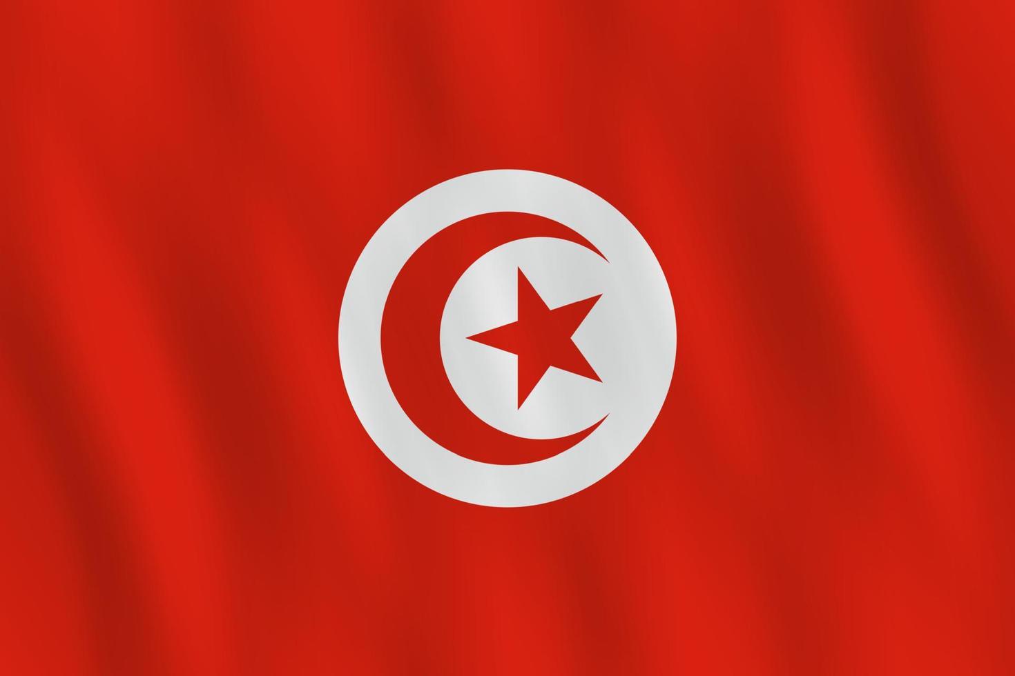 Tunisia flag with waving effect, official proportion. vector