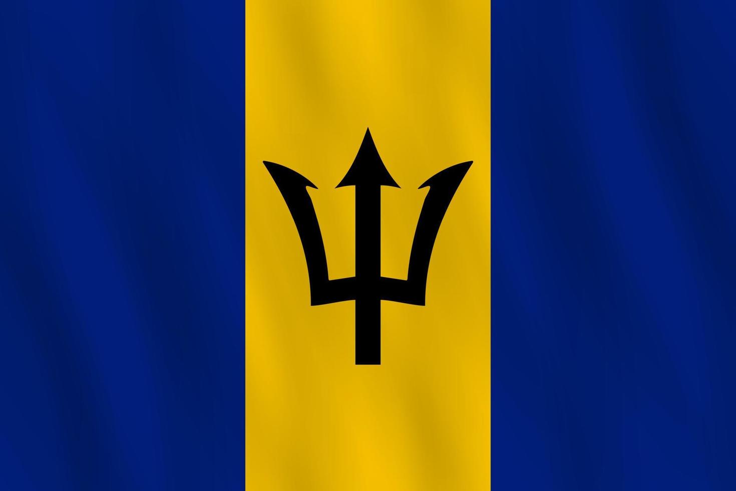Barbados flag with waving effect, official proportion. vector