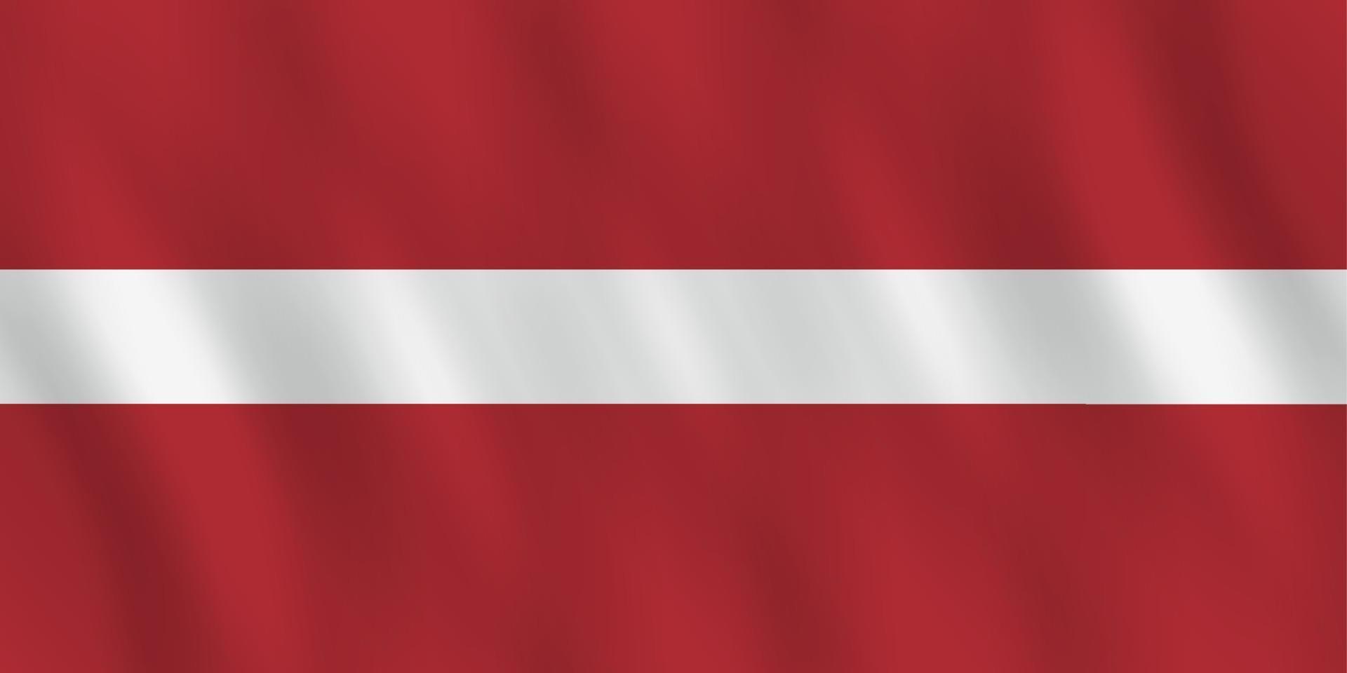 bandera de letonia con efecto ondeante, proporción oficial. vector