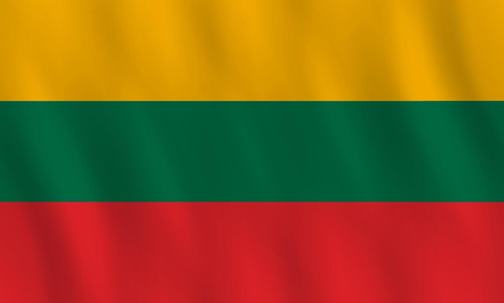 Lithuania flag with waving effect, official proportion. vector