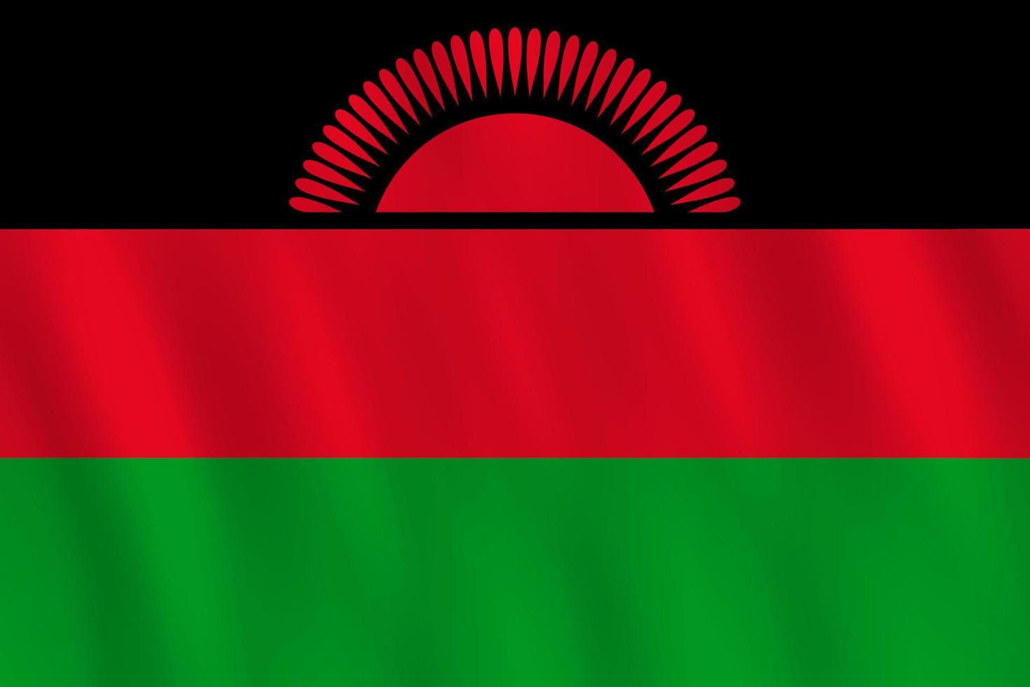 Malawi flag with waving effect, official proportion. vector