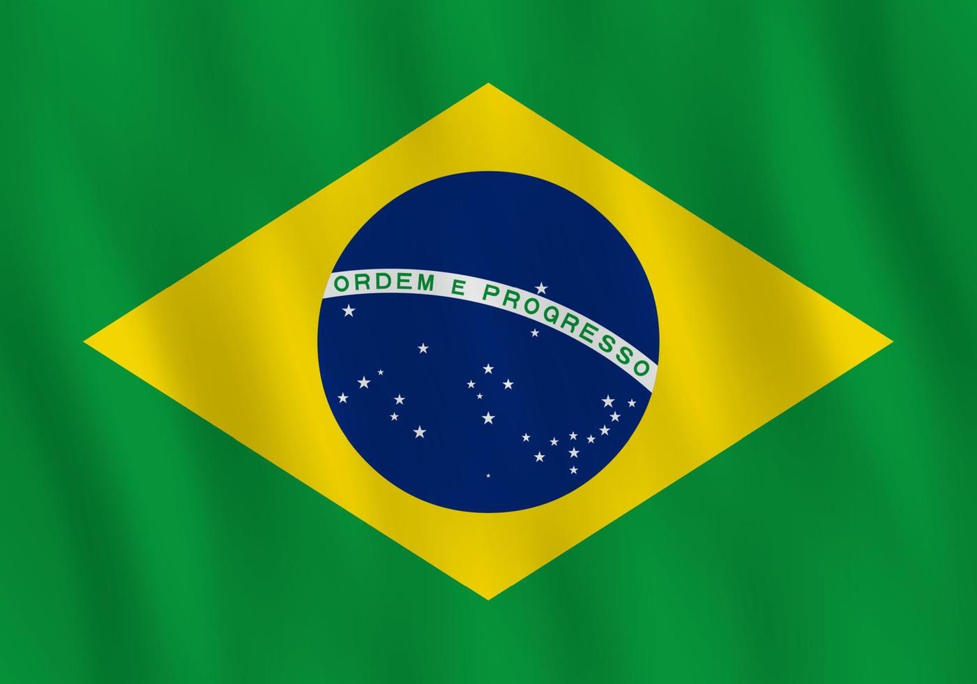 bandera de brasil con efecto ondeante, proporción oficial. vector