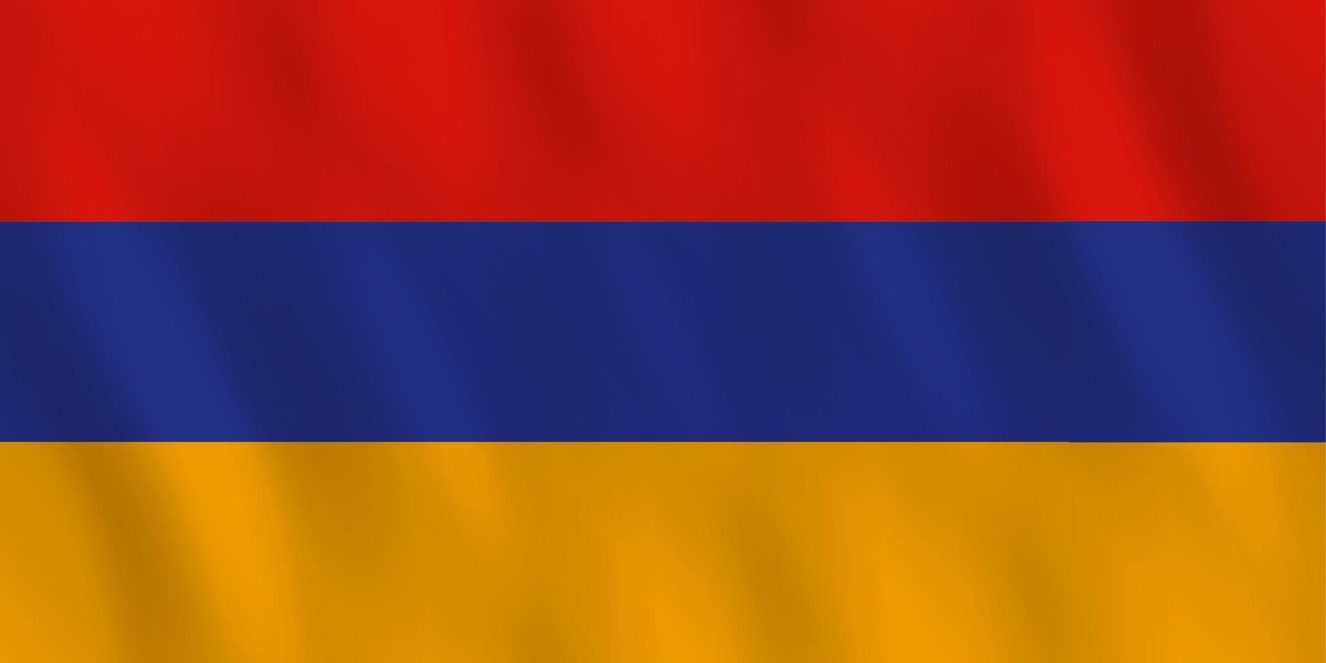 Armenia flag with waving effect, official proportion. vector