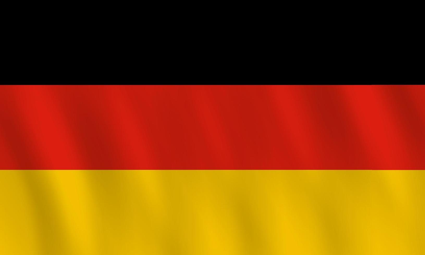 bandera alemana con efecto ondeante, proporción oficial. vector