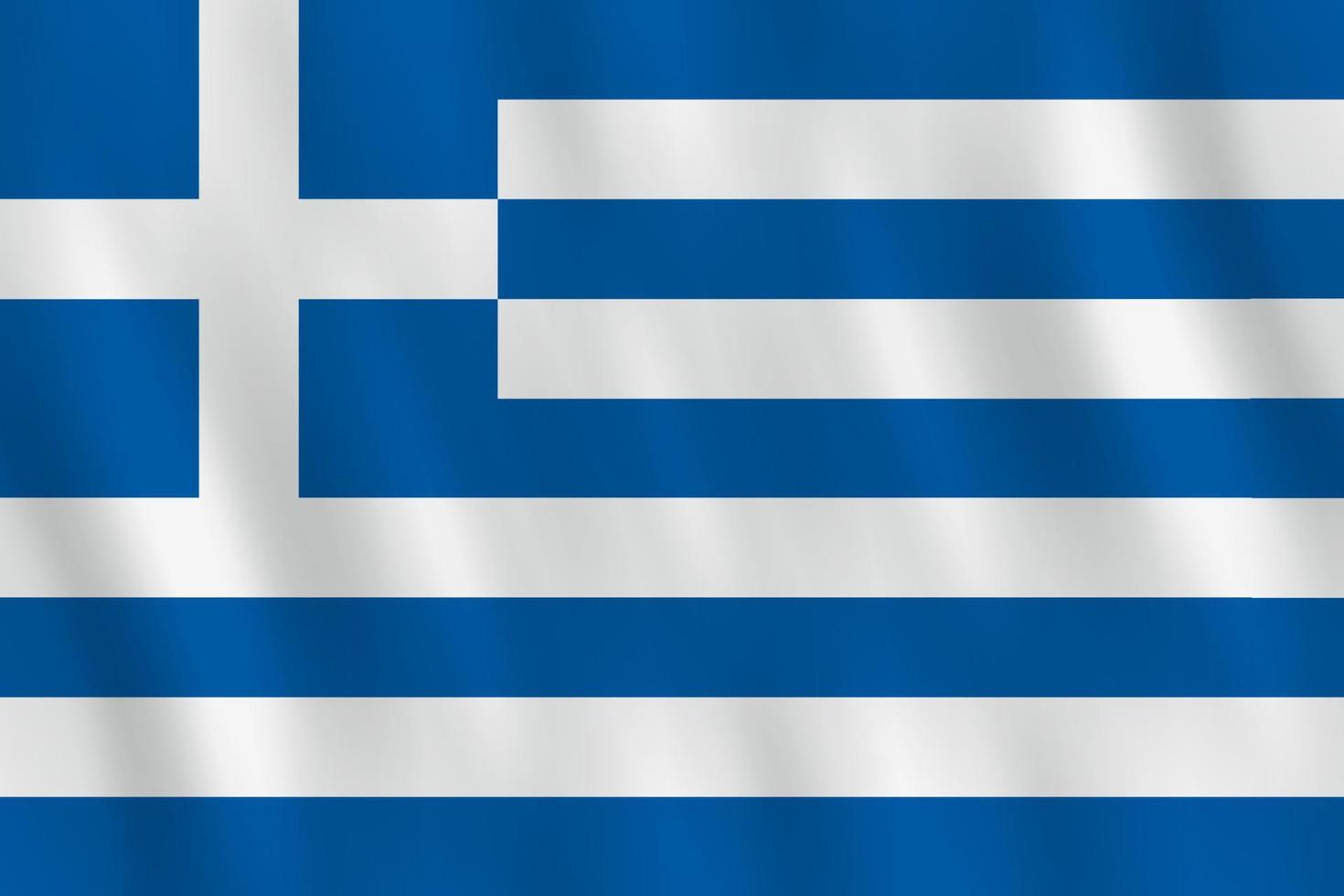 bandera de grecia con efecto ondeante, proporción oficial. vector