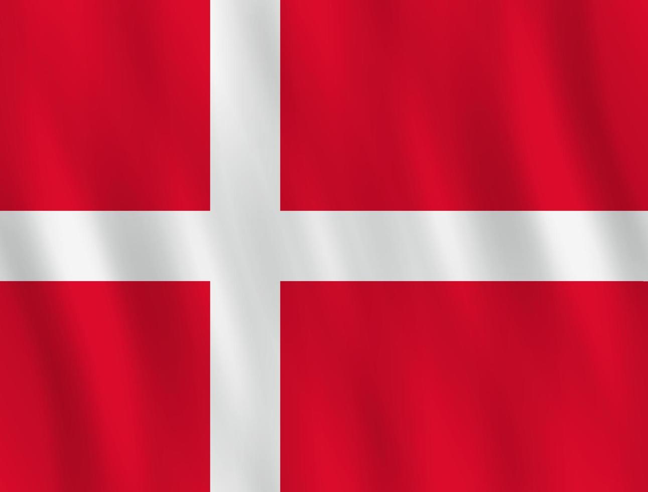 Denmark flag with waving effect, official proportion. vector