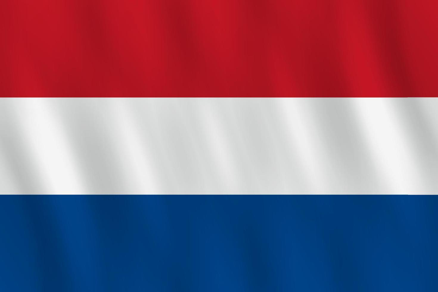 Netherlands flag with waving effect, official proportion. vector