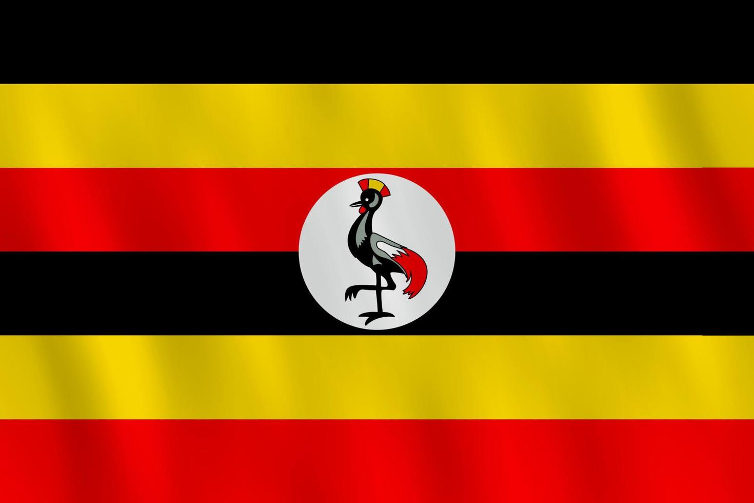 Uganda flag with waving effect, official proportion. vector