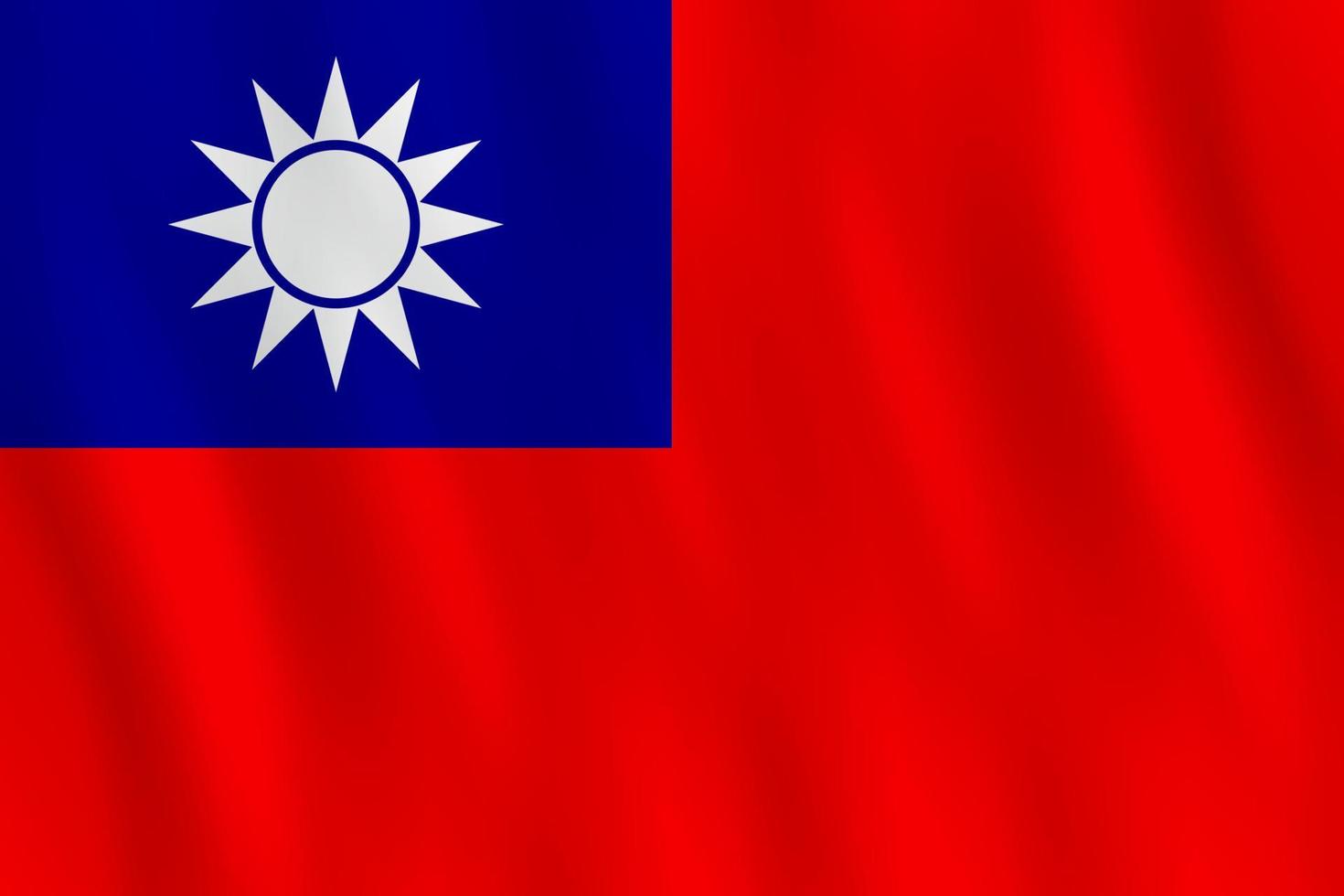 Taiwan flag with waving effect, official proportion. vector