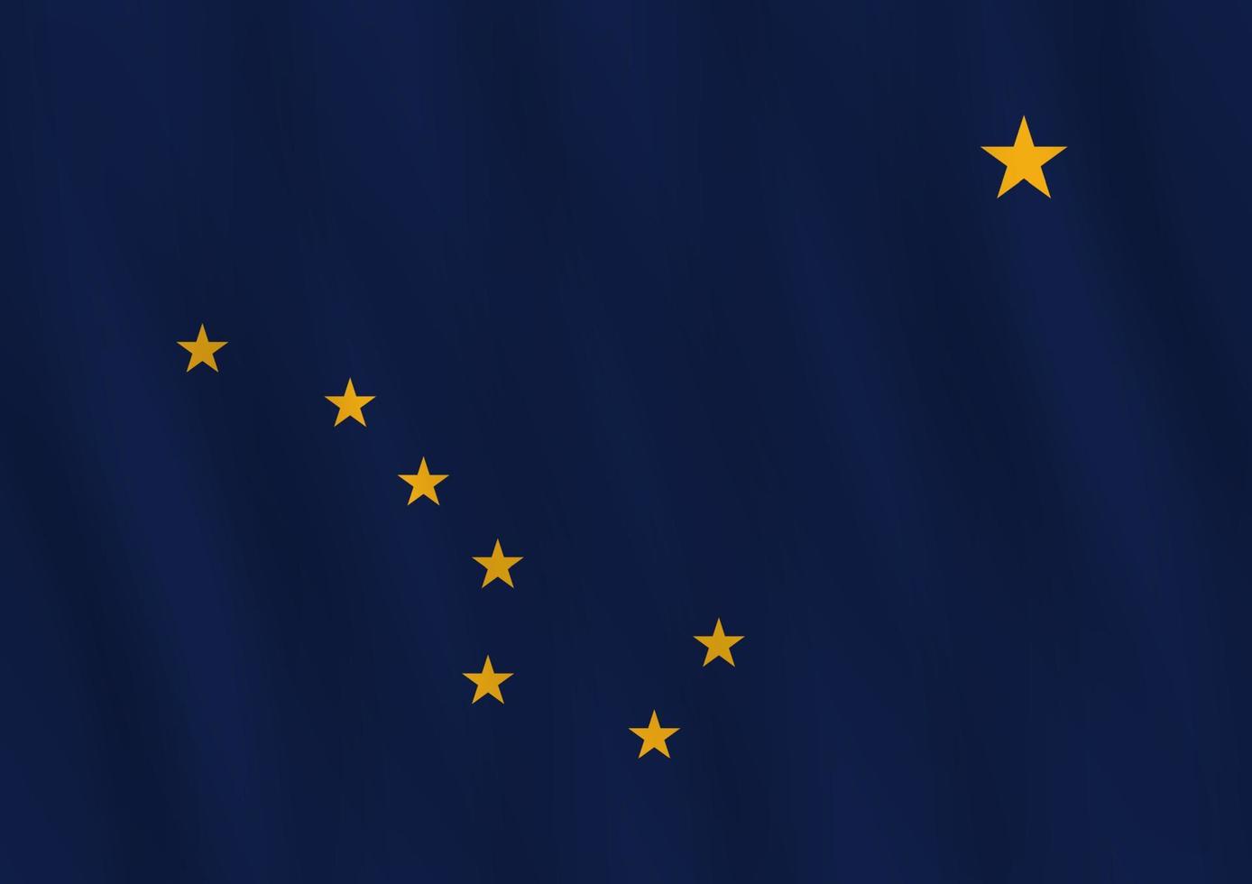 bandera del estado de alaska us con efecto ondeante, proporción oficial. vector