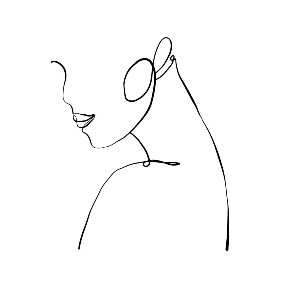 dibujo de línea de cara de mujer y rostro de mujer minimalista abstracto moderno. Diferentes formas para la decoración de paredes. uso para historias de redes sociales, logotipos de belleza, afiches. diseño vectorial vector