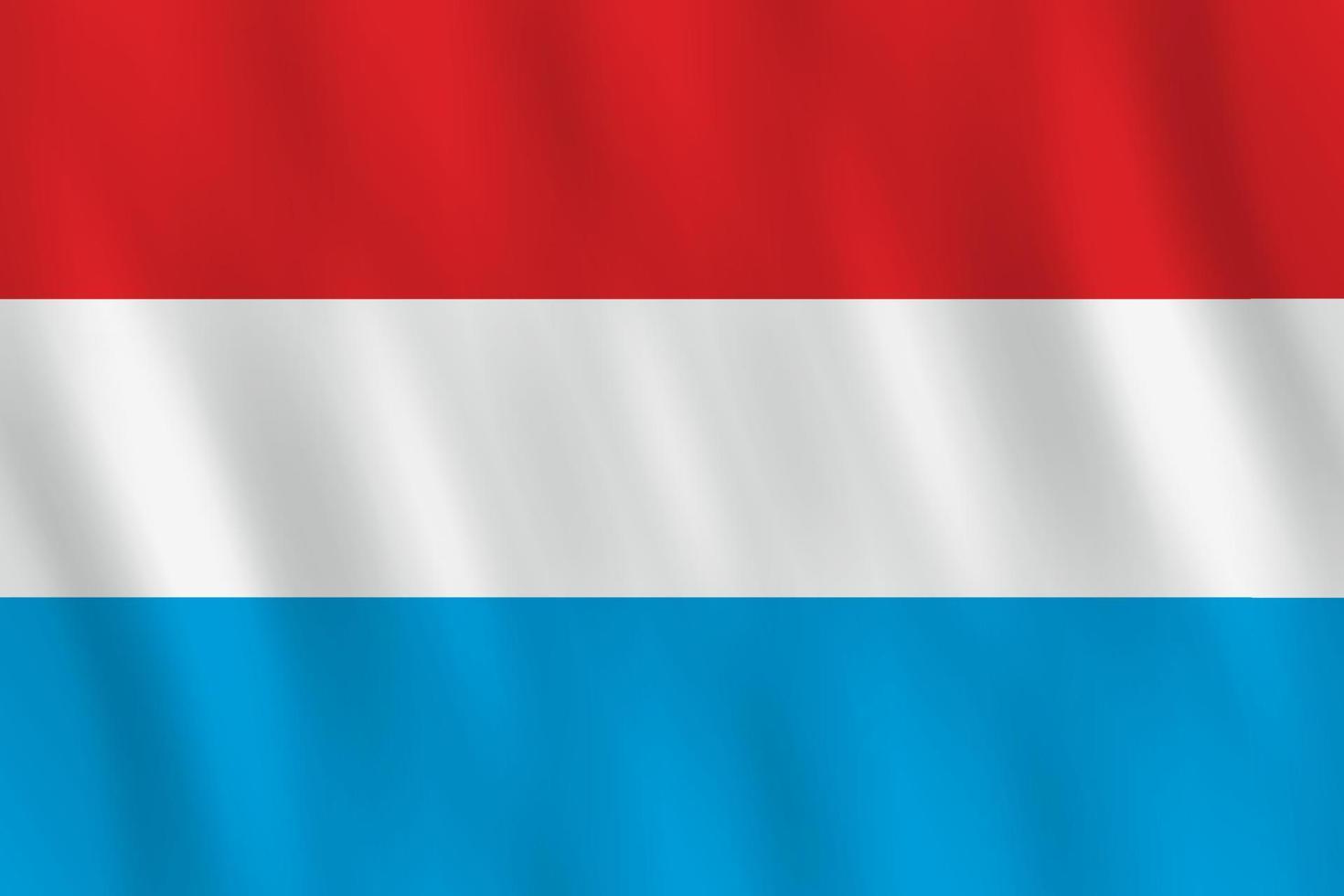 Luxembourg flag with waving effect, official proportion. vector