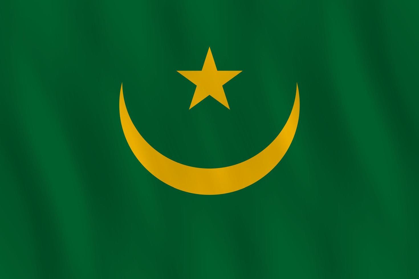 Mauritania flag with waving effect, official proportion. vector