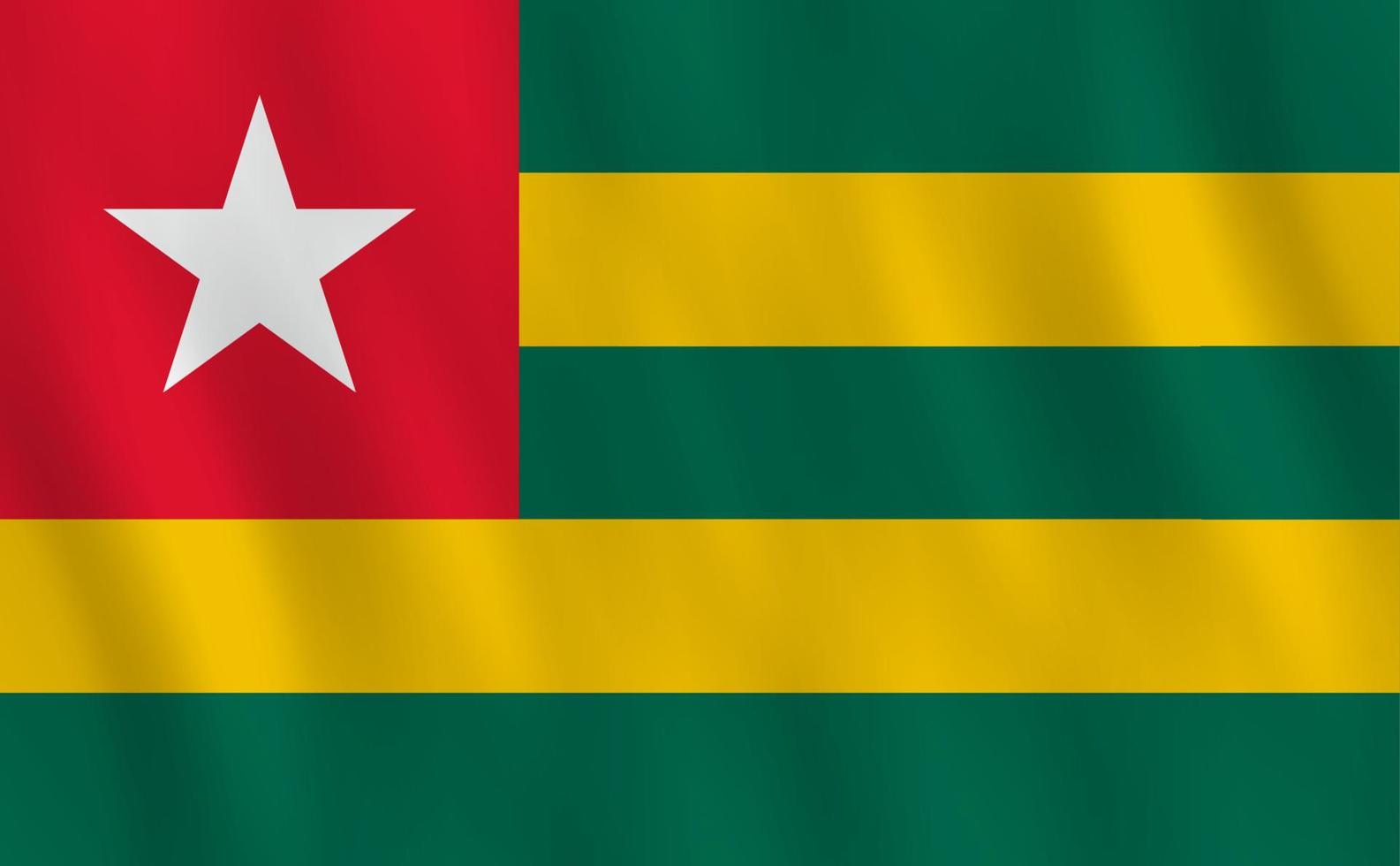 Togo flag with waving effect, official proportion. vector