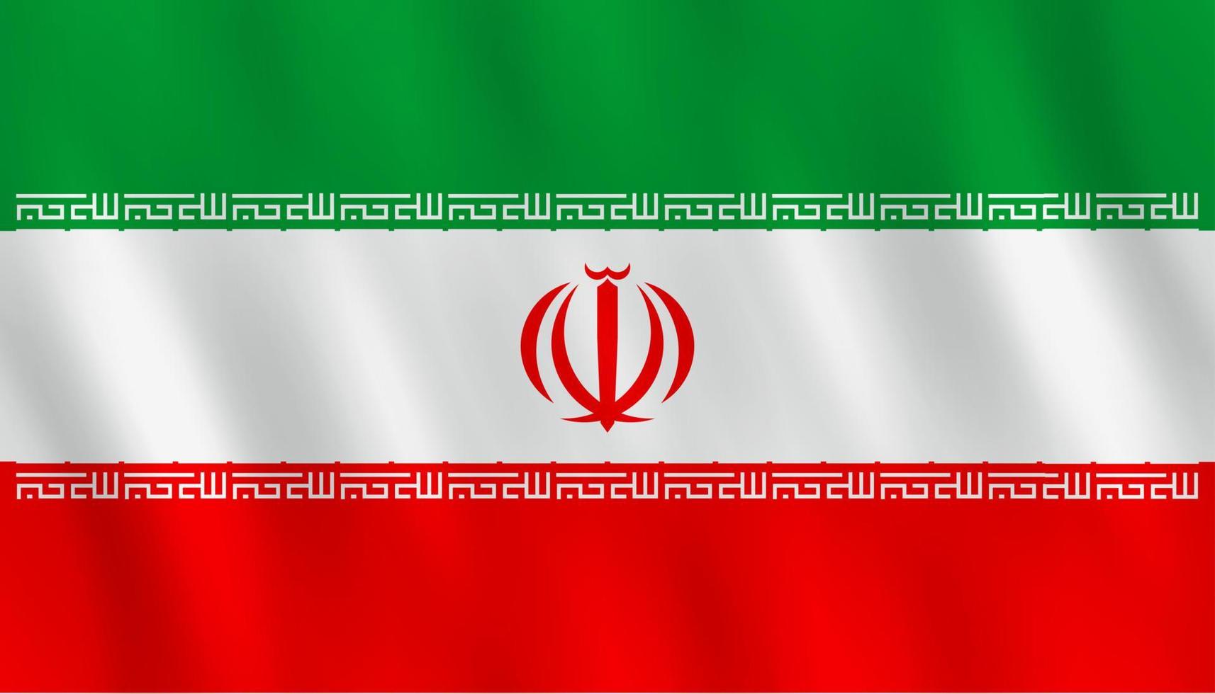 Iran flag with waving effect, official proportion. vector