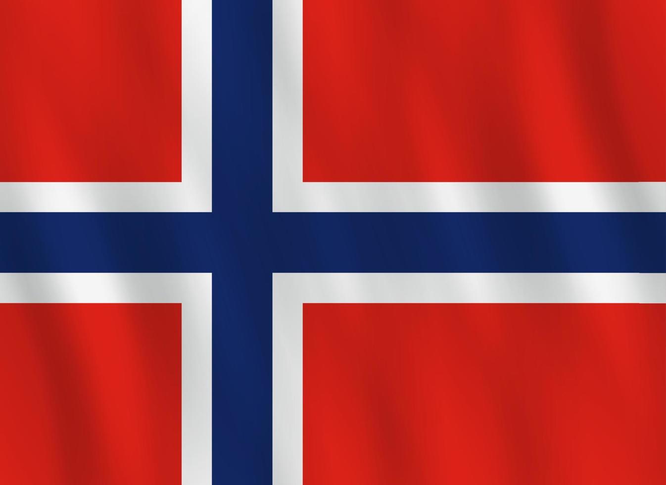 Norway flag with waving effect, official proportion. vector