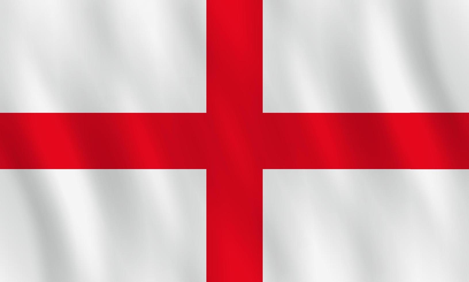 bandera de inglaterra con efecto ondeante, proporción oficial. vector