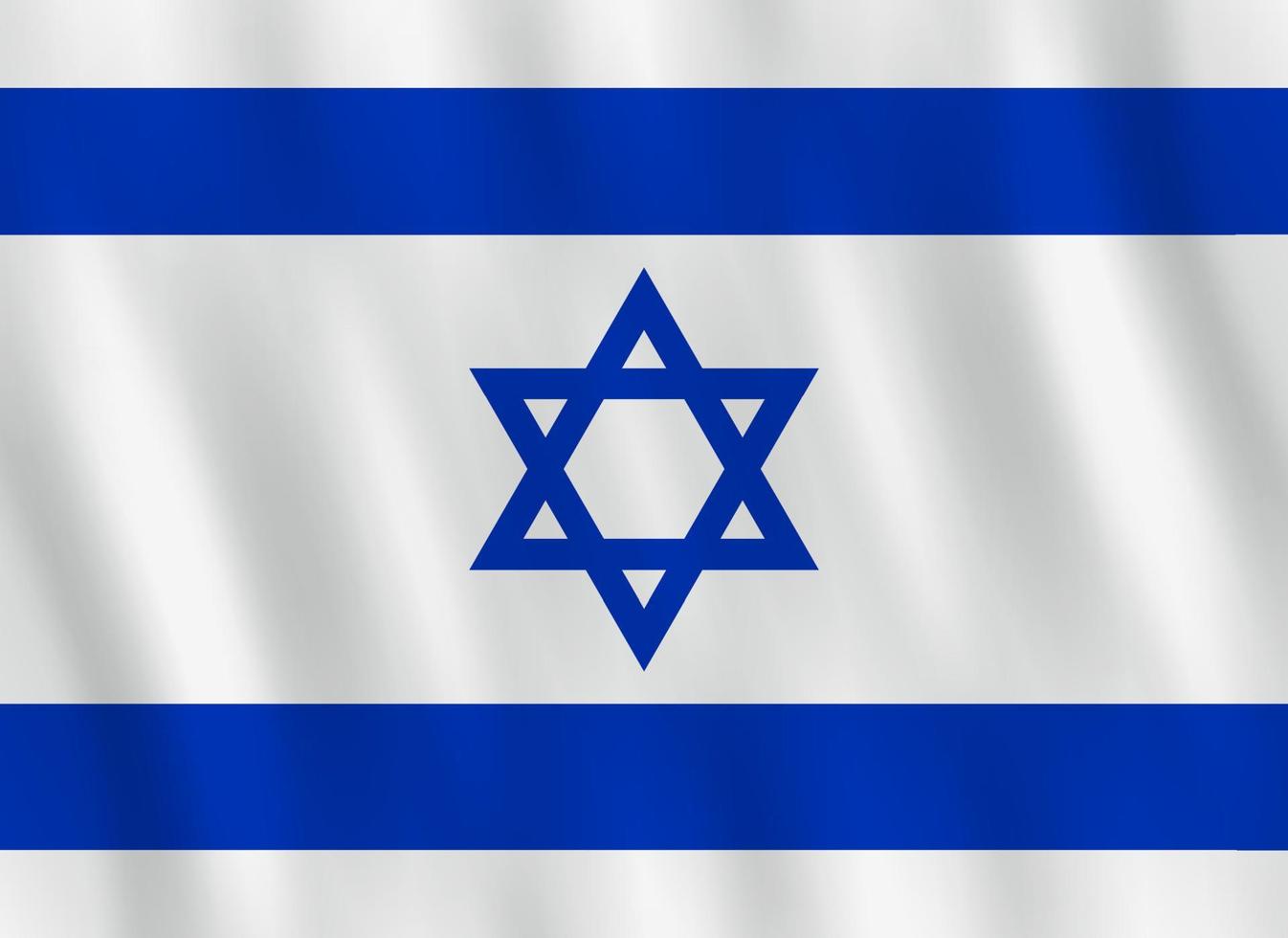 bandera de israel con efecto ondeante, proporción oficial. vector