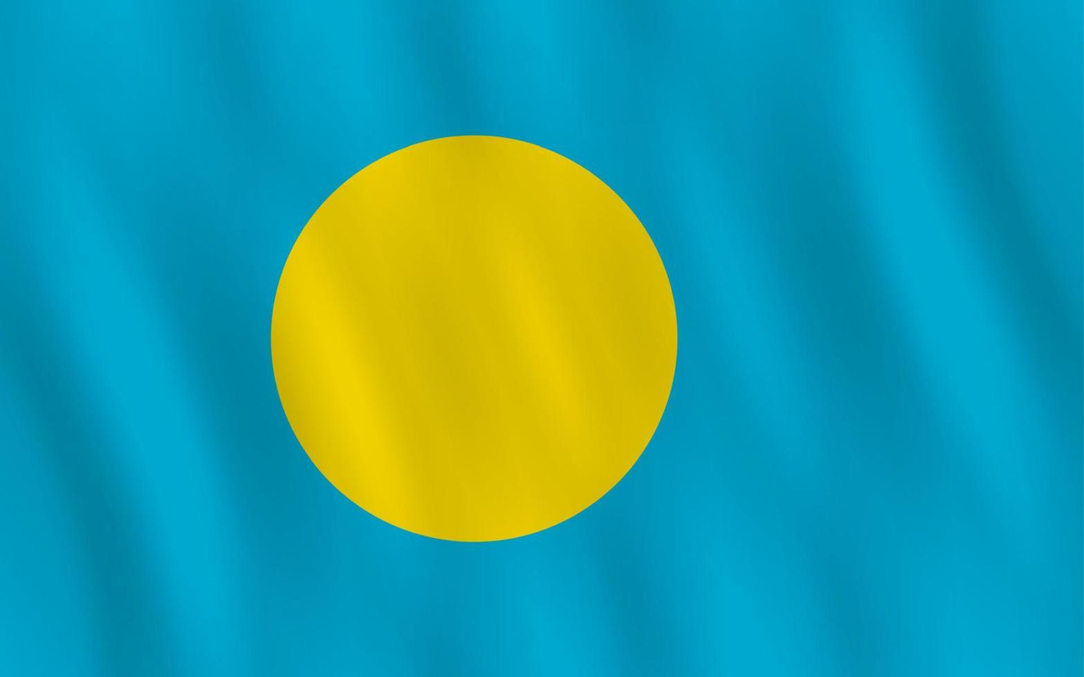 Palau flag with waving effect, official proportion. vector