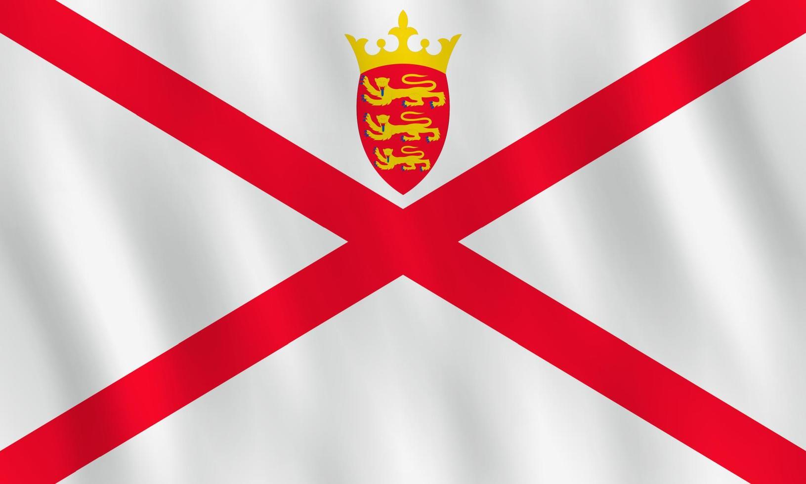 Jersey flag with waving effect, official proportion. vector