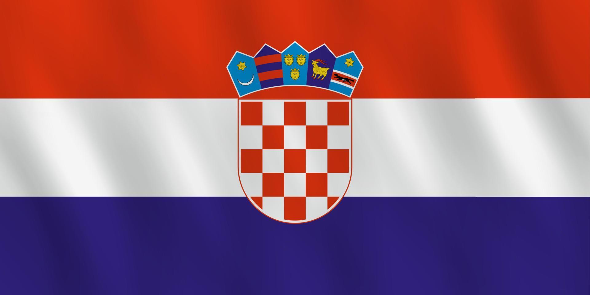 Croatia flag with waving effect, official proportion. vector
