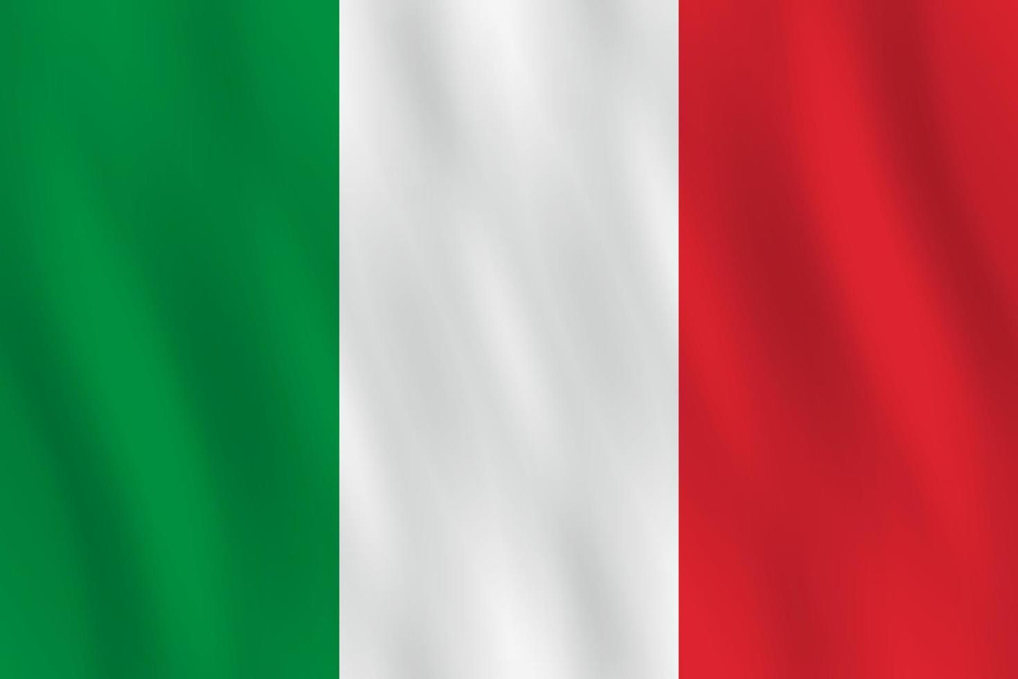 bandera de italia con efecto ondeante, proporción oficial. vector