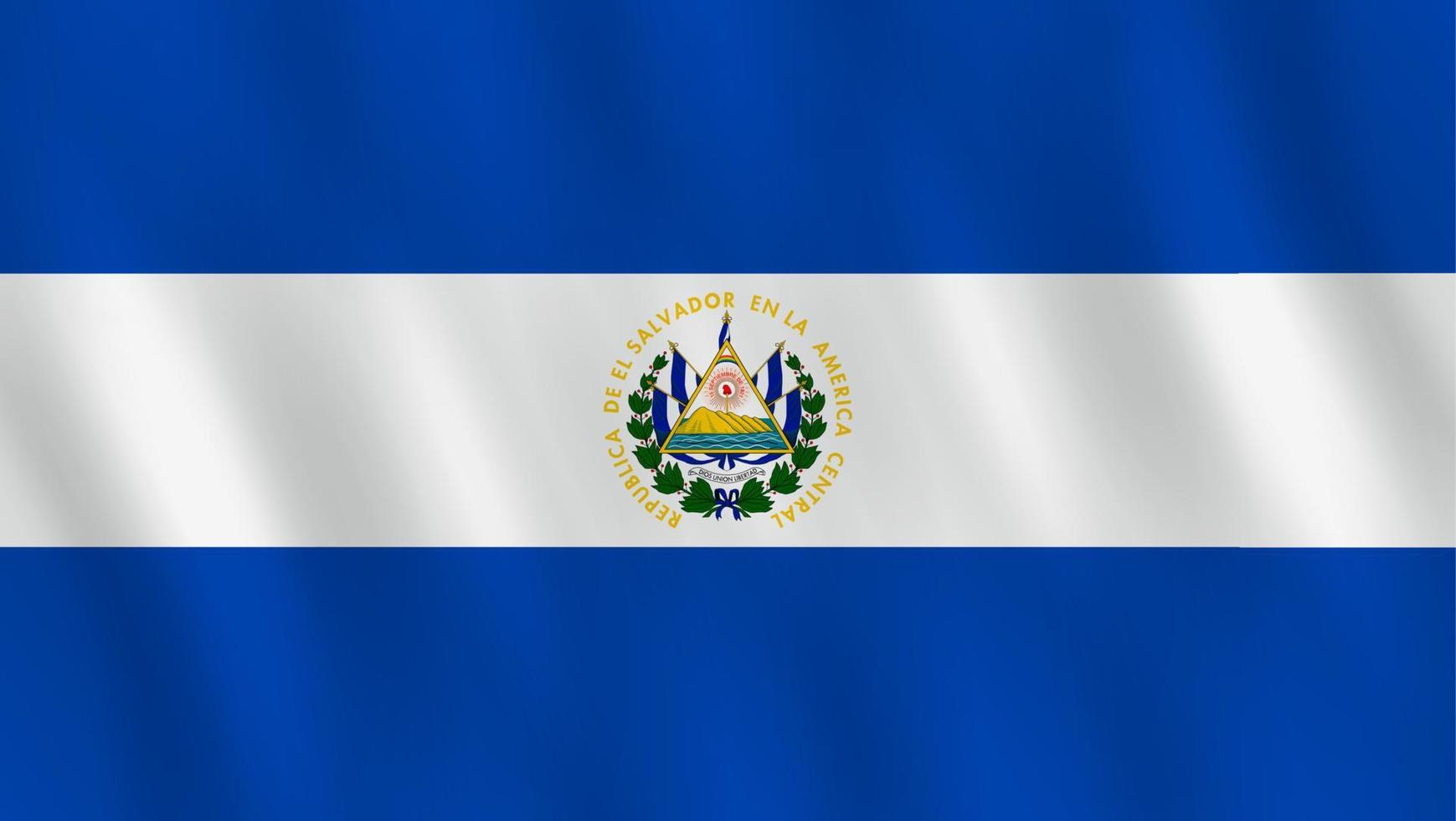 El Salvador flag with waving effect, official proportion. vector