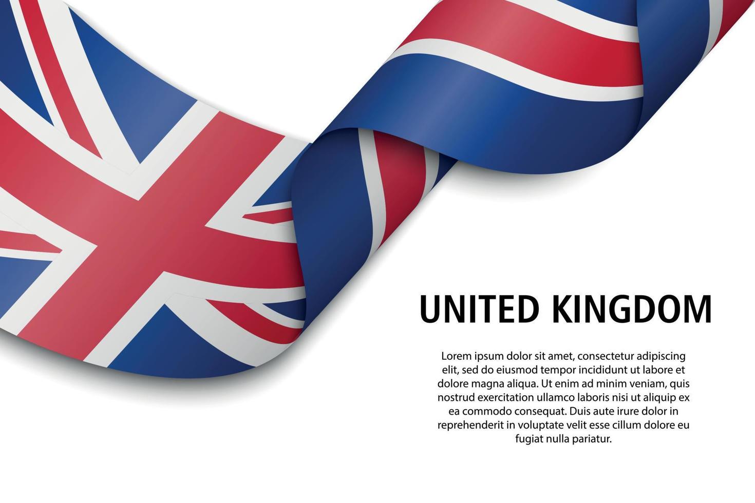 Waving ribbon or banner with flag vector