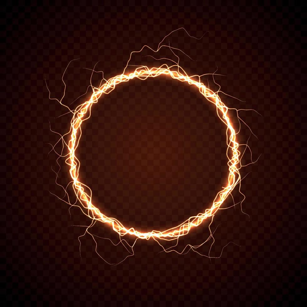 círculo eléctrico con efecto relámpago. vector