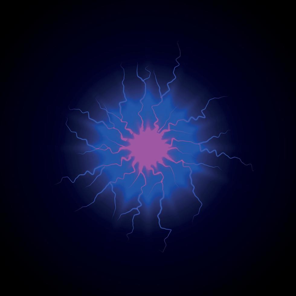 Electric ball with lightning effect vector