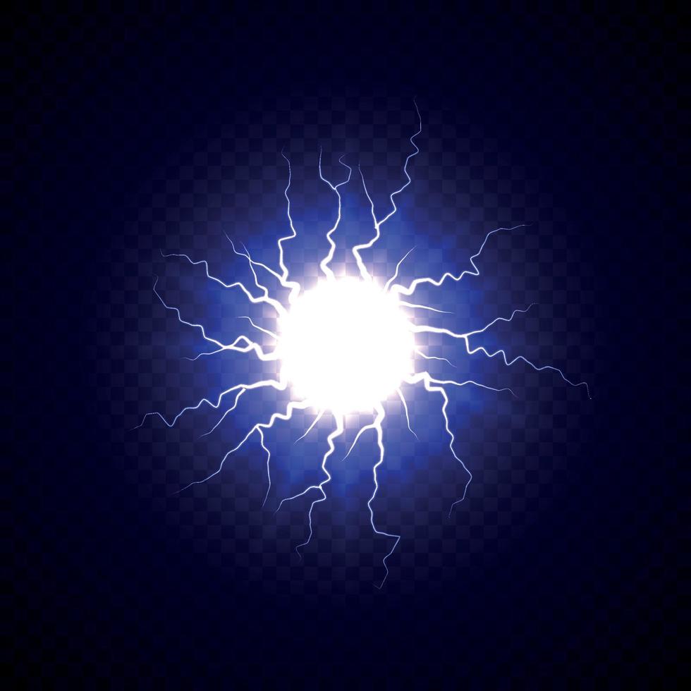 Electric ball with lightning effect vector