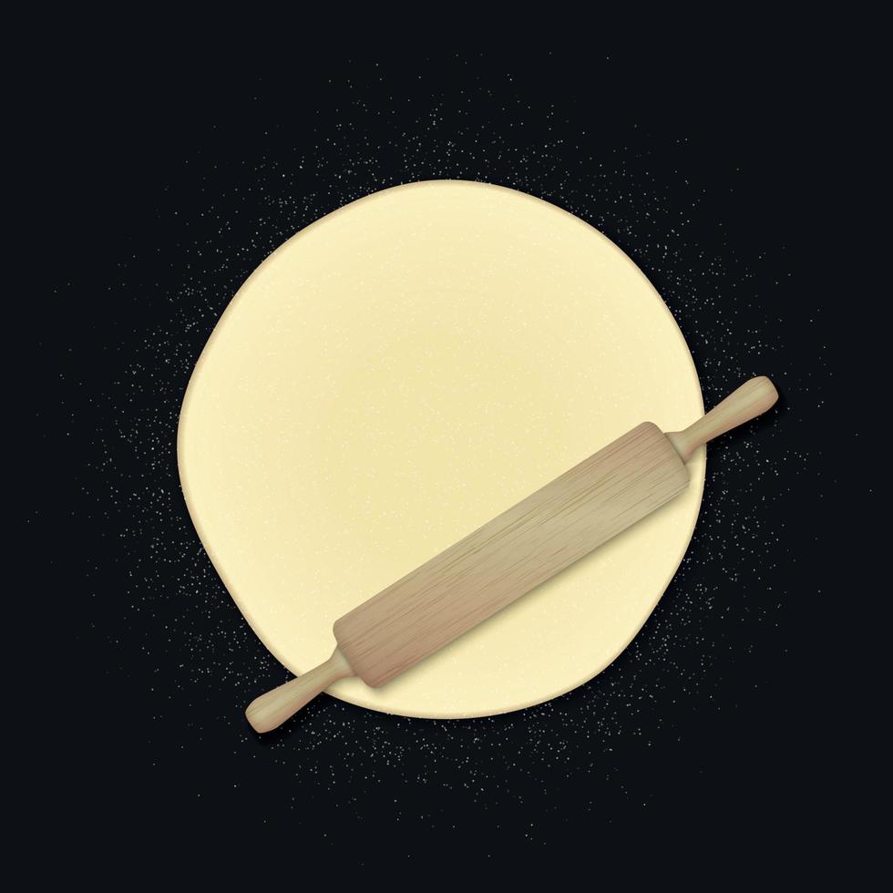 Bread dough with flour vector