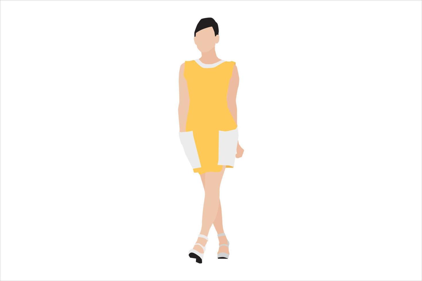 Ilustración vectorial de mujeres elegantes caminando por la acera vector