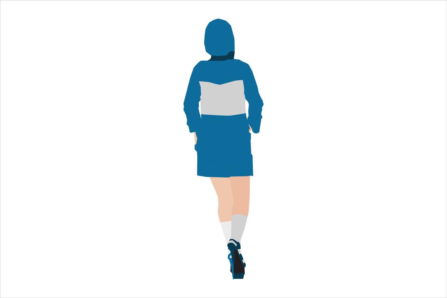 Vector illustration of fashionable women walking on the sidewalk