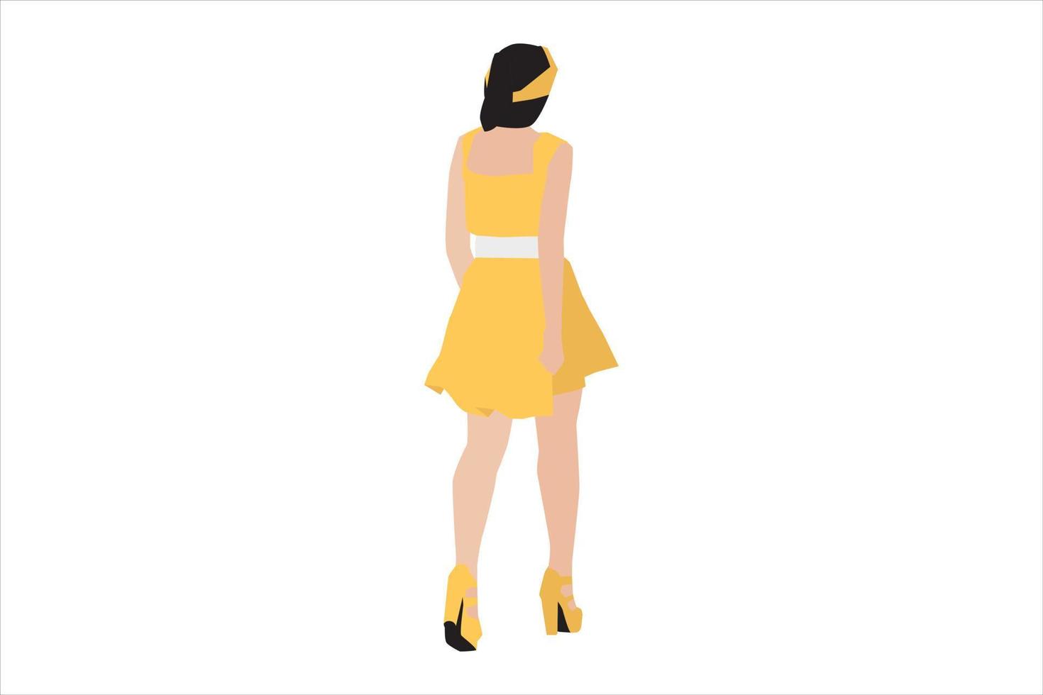 Ilustración vectorial de mujeres elegantes caminando por la acera vector