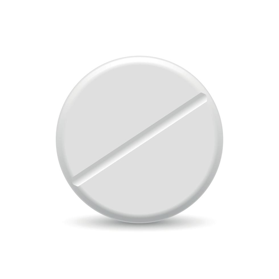 3d Realistic White Medical Pill Template for your design vector