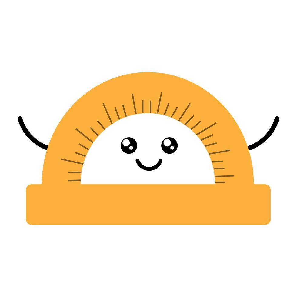 illustration of cute cartoon kawaii ruler isolated on white background. vector