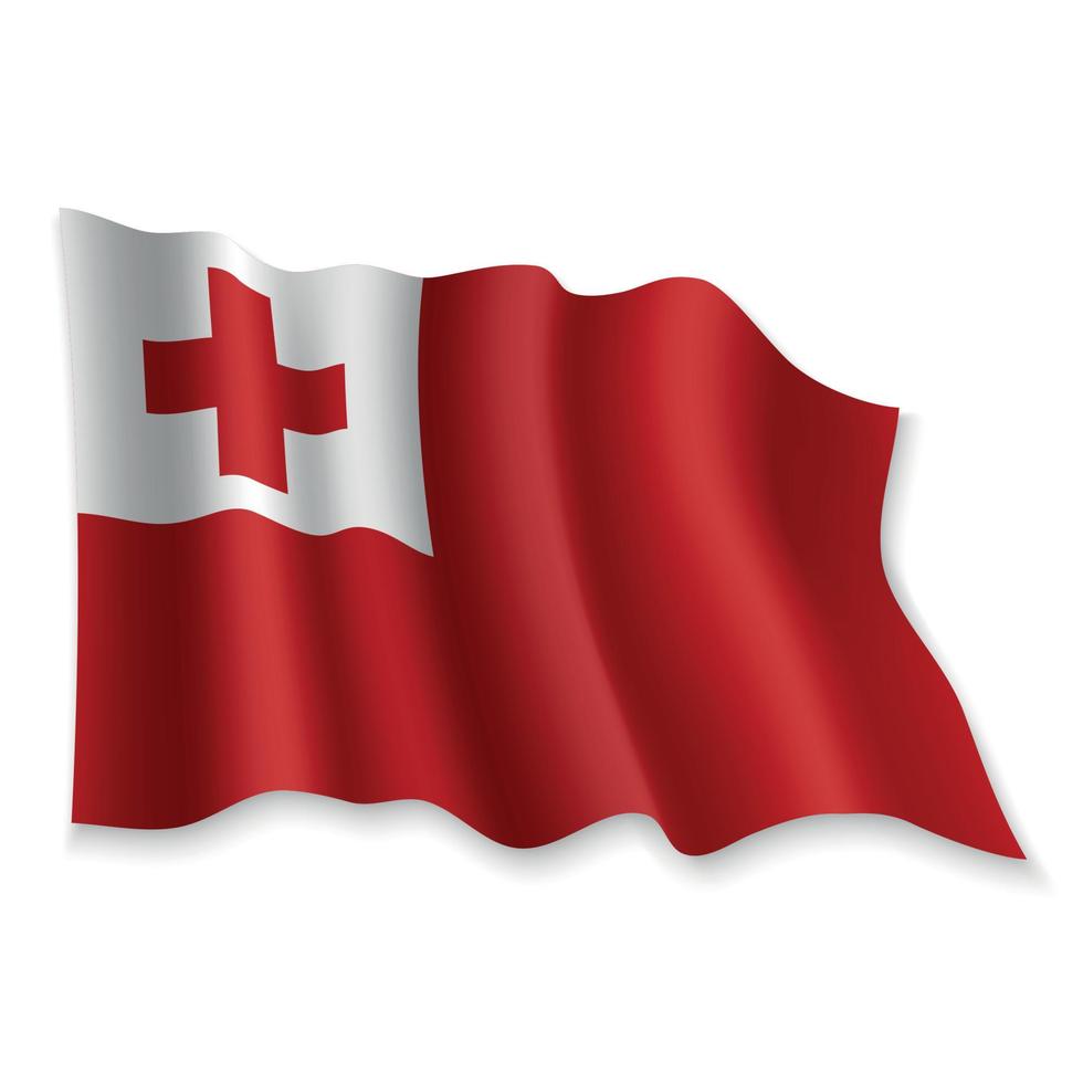 3D Waving Flag. Vector illustration