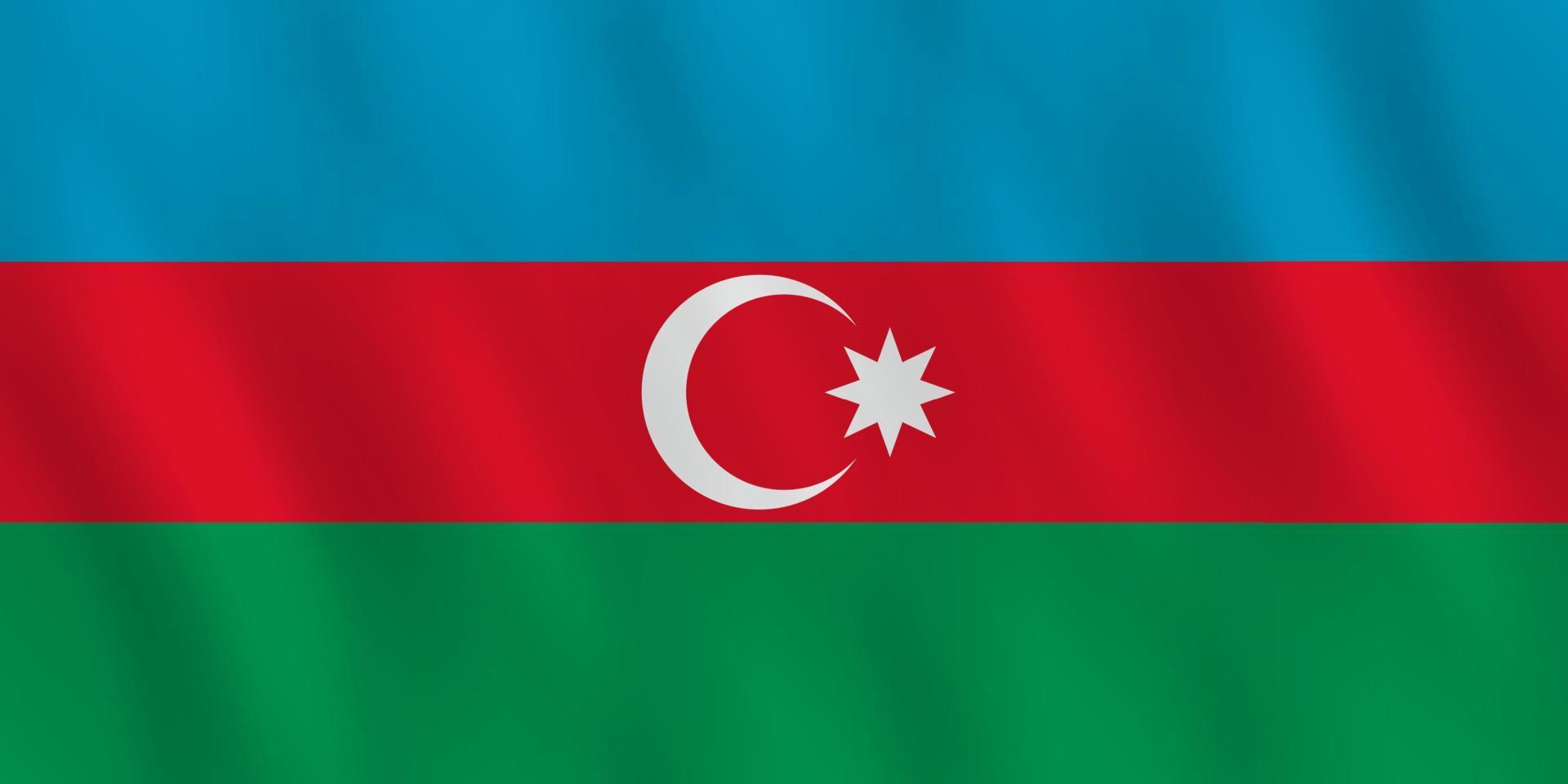 Azerbaijan flag with waving effect, official proportion. vector