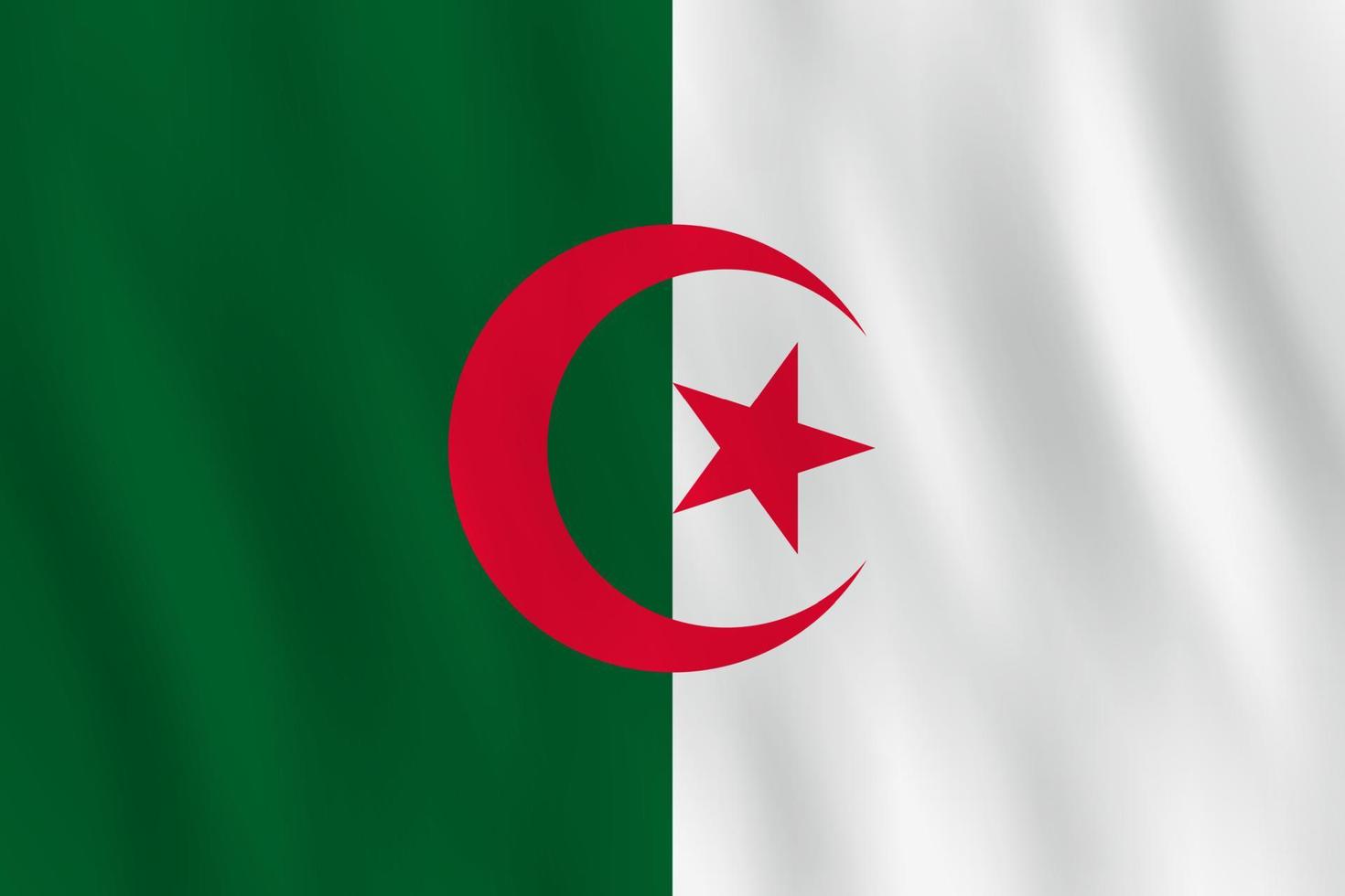 Algeria flag with waving effect, official proportion. vector