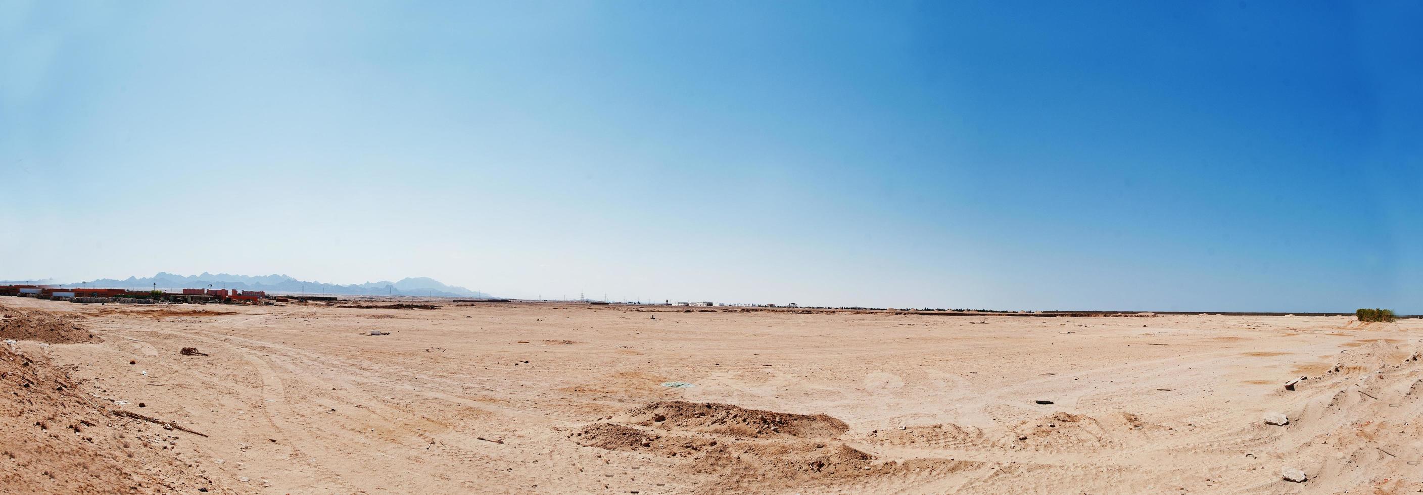 Panorama of sand dunes and mountains of Egypt photo