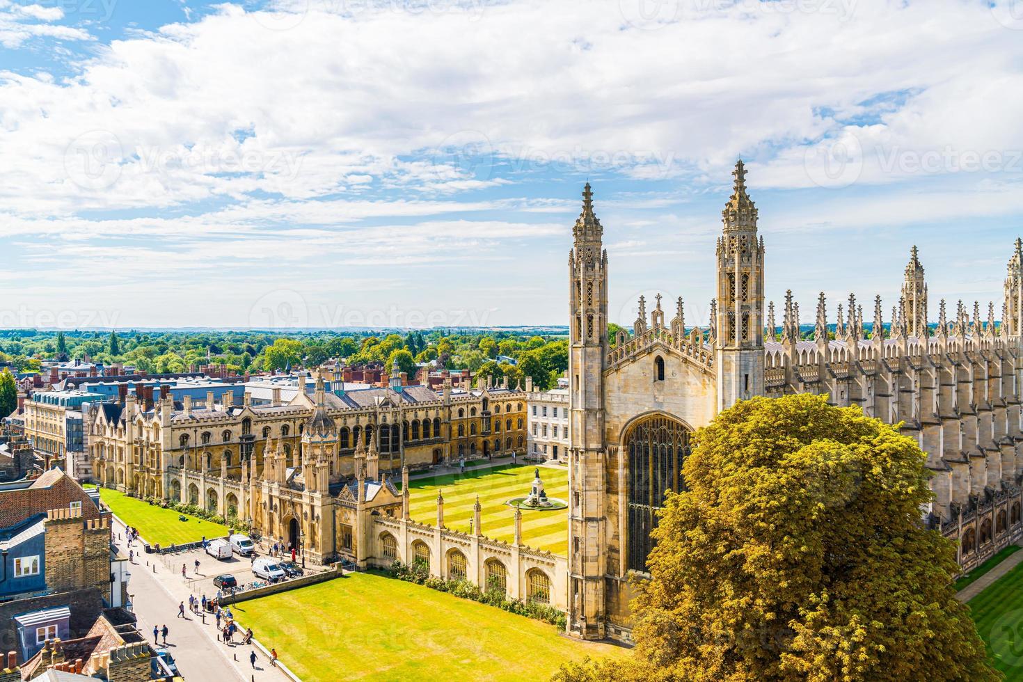High angle view of the city of Cambridge, UK photo