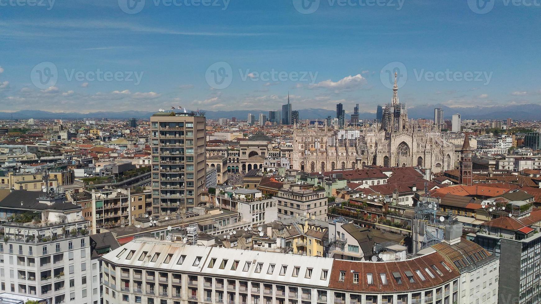 Aerial view of Milan, Italy photo