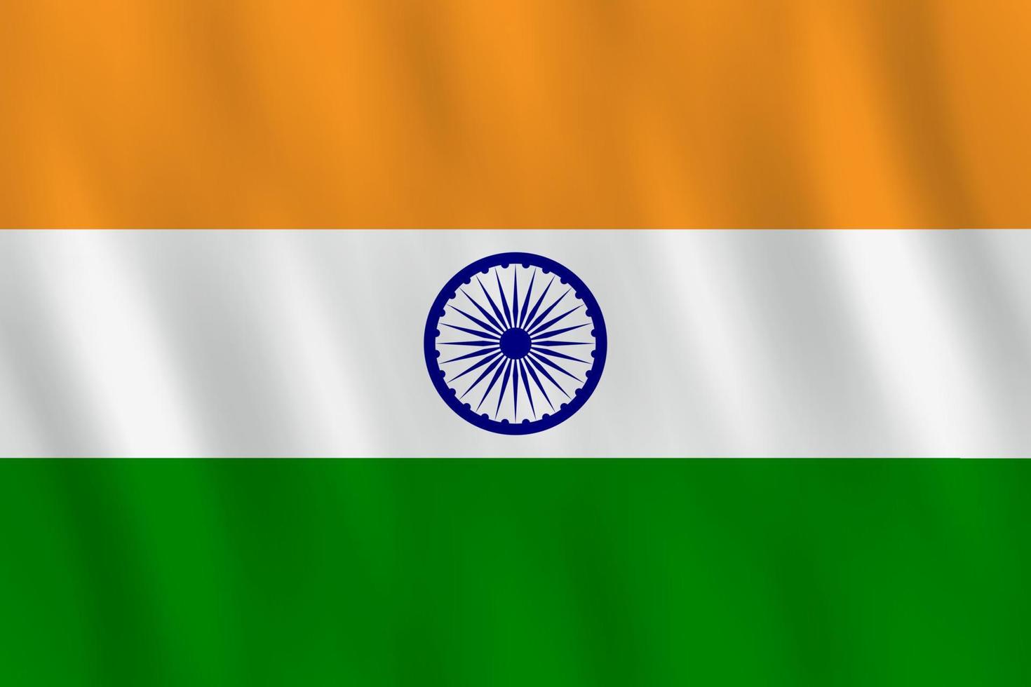 India flag with waving effect, official proportion. vector