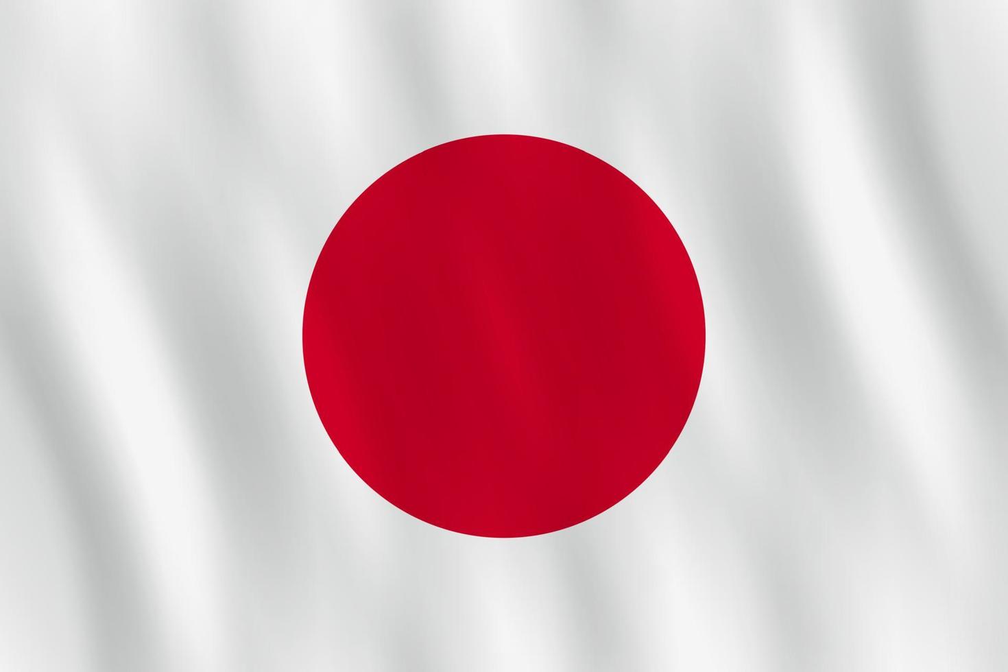 Japan flag with waving effect, official proportion. vector