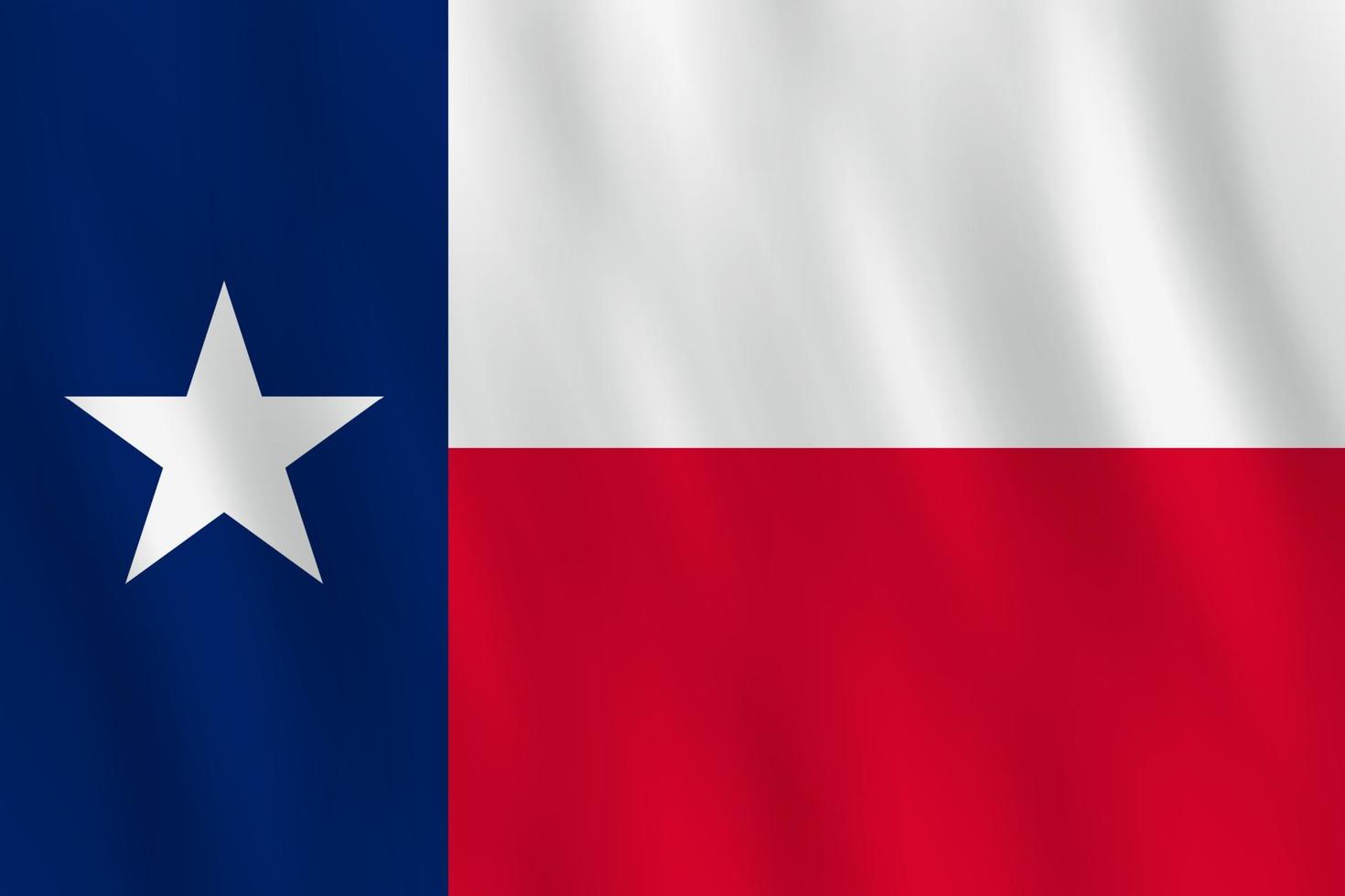 Texas US state flag with waving effect, official proportion. vector
