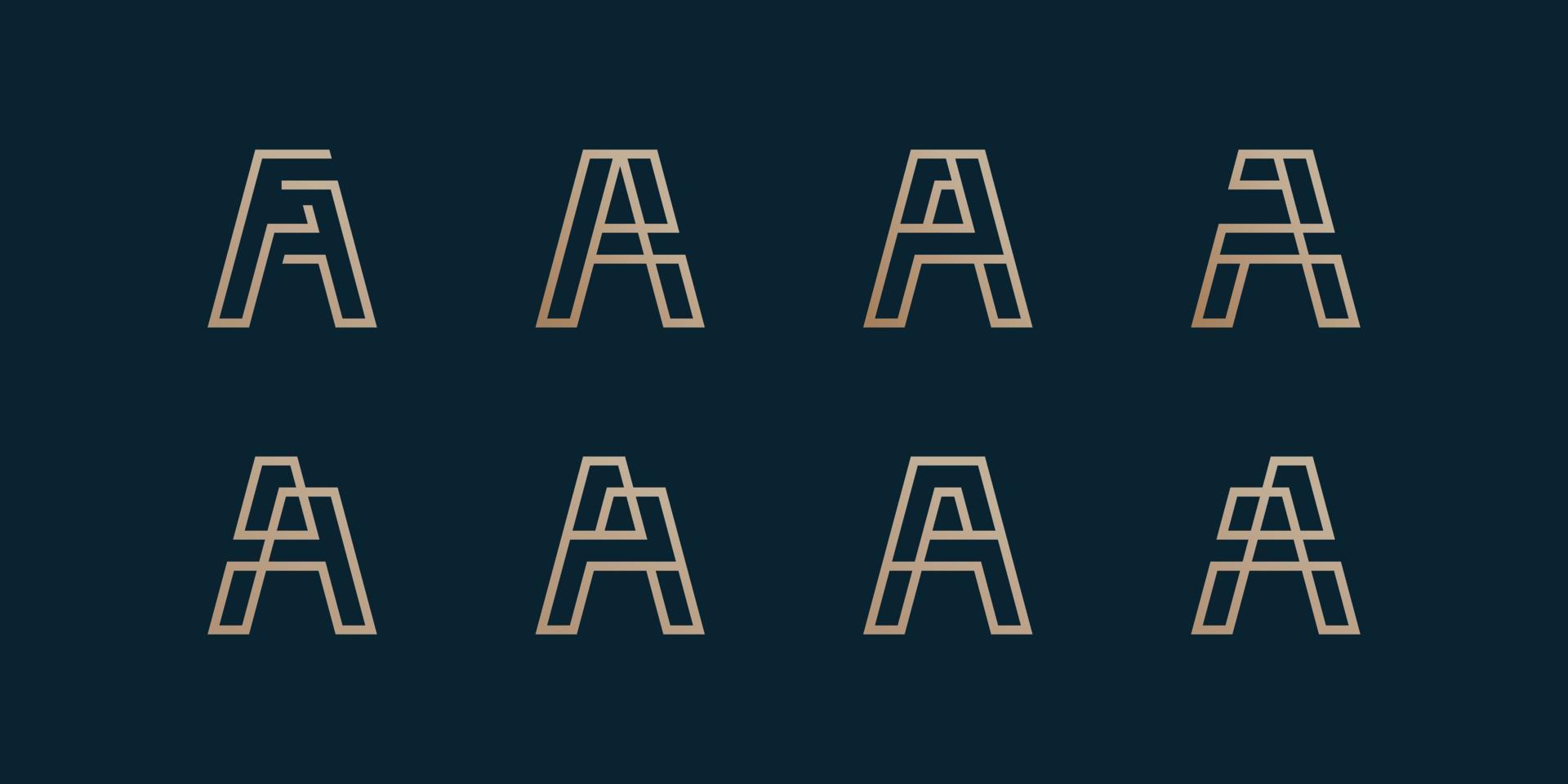 conjunto de colección de logotipos de letras con un concepto de arte de línea inicial, arte de línea, empresa, marca, vector premium