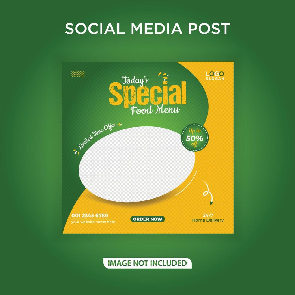 Special food menu banner social media post template vector