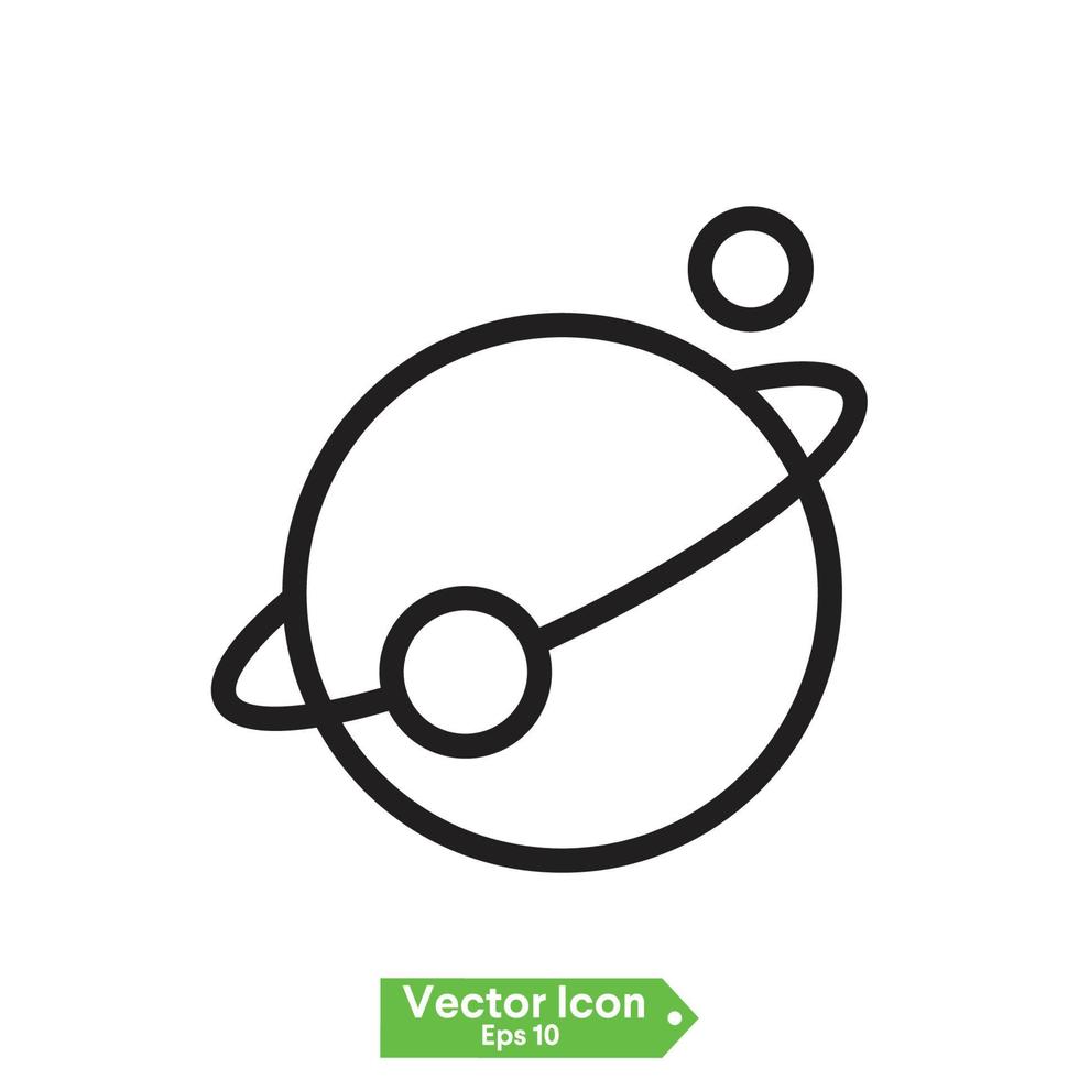 Planets linear icons isolated universe concept vector