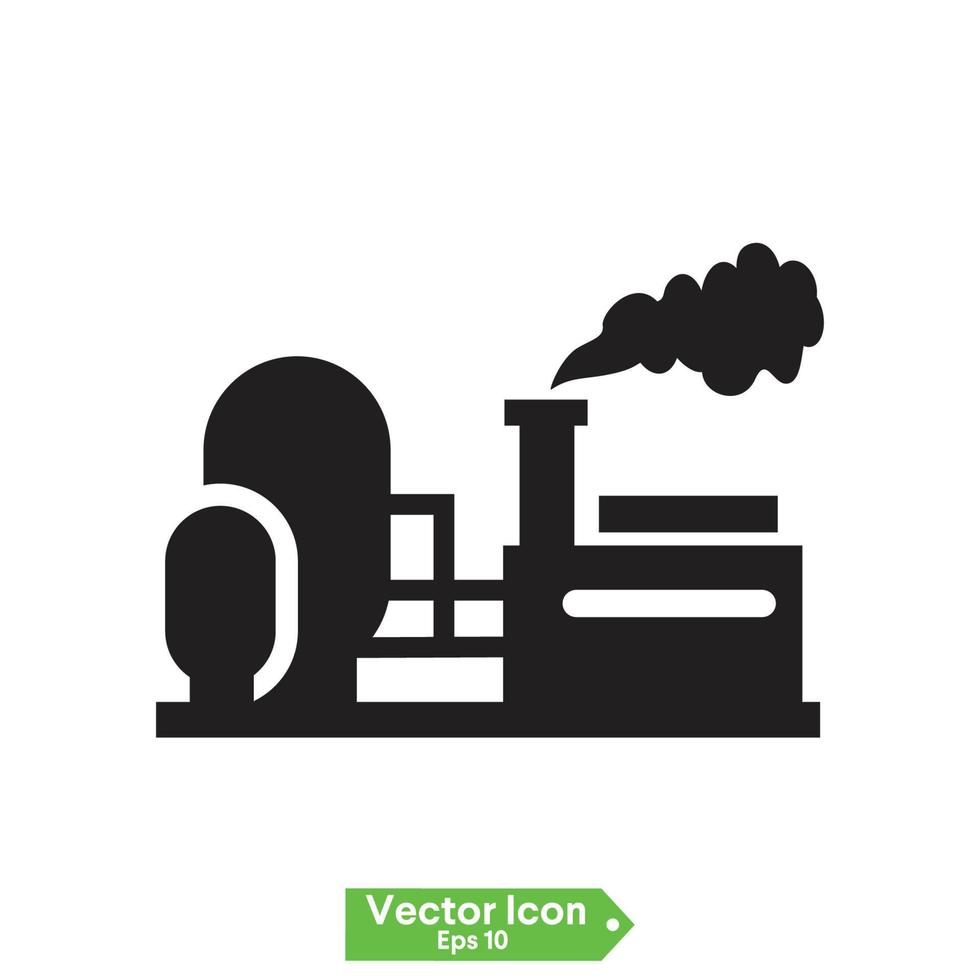 iconos de fábrica industrial - conjunto de vectores. ilustración de construcción de plantas. elementos de diseño. vector